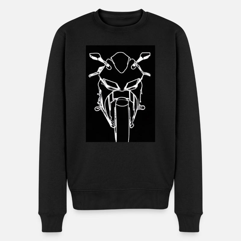 Umriss Motorrad - Männer Premium Bio Pullover - Schwarz