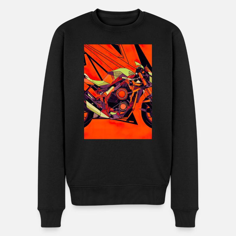 Abstrakte Formulare für Motorräder - Männer Premium Bio Pullover - Schwarz