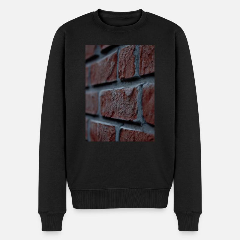Backsteinmauer - Männer Premium Bio Pullover - Schwarz