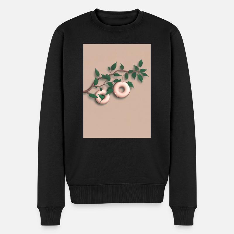 Wachsender Donut - Männer Premium Bio Pullover - Schwarz