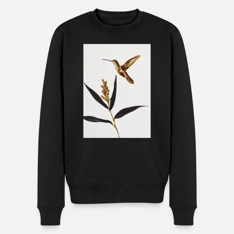 Abstrakter Vogel - Männer Premium Bio Pullover - Schwarz