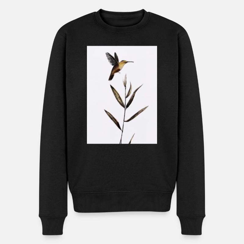Abstrakter Vogel - Männer Premium Bio Pullover - Schwarz