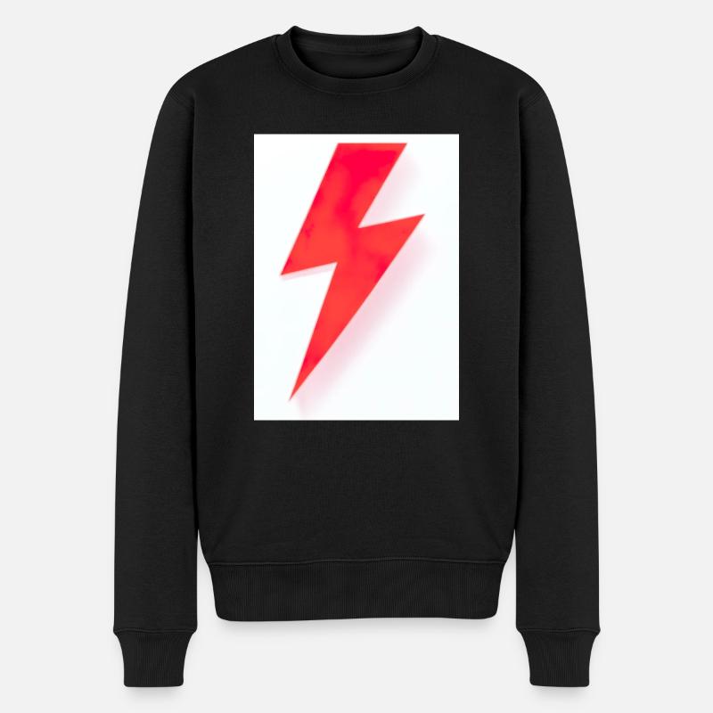 Rote Blitze - Männer Premium Bio Pullover - Schwarz