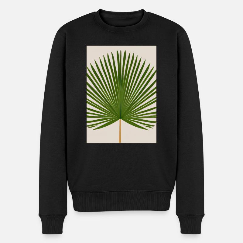 Fächerblatt - Männer Premium Bio Pullover - Schwarz