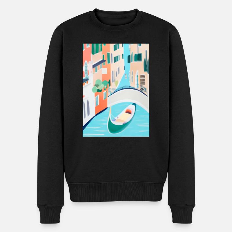Venedig Italien - Männer Premium Bio Pullover - Schwarz