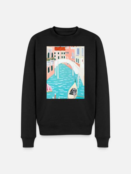 Venedig Italien - Männer Premium Bio Pullover - Schwarz
