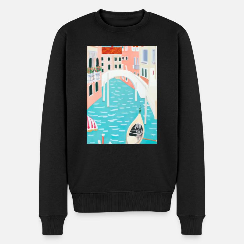 Venedig Italien - Männer Premium Bio Pullover - Schwarz