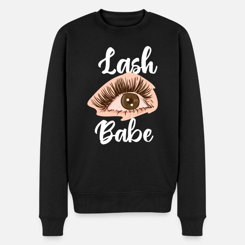 Wimpern-Babe - Männer Premium Bio Pullover - Schwarz