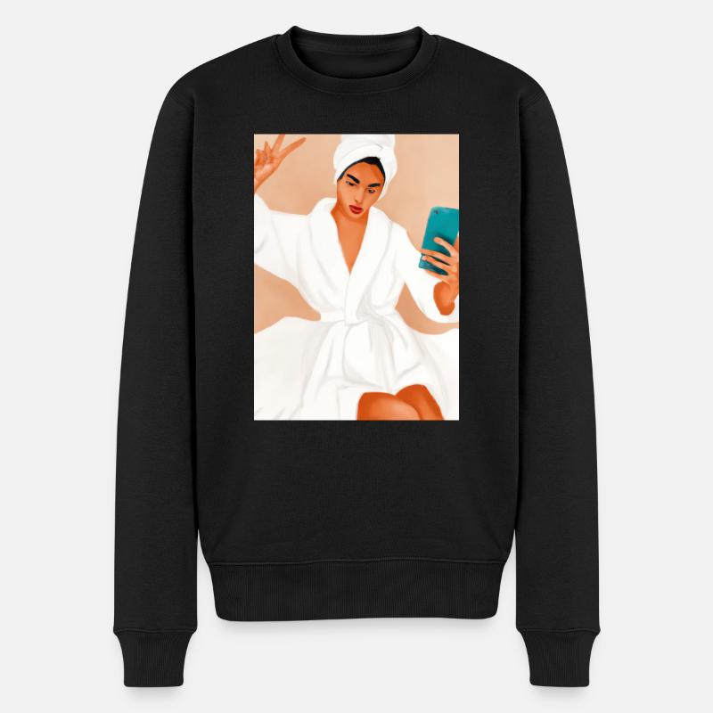 Bad Frauen Frieden - Männer Premium Bio Pullover - Schwarz