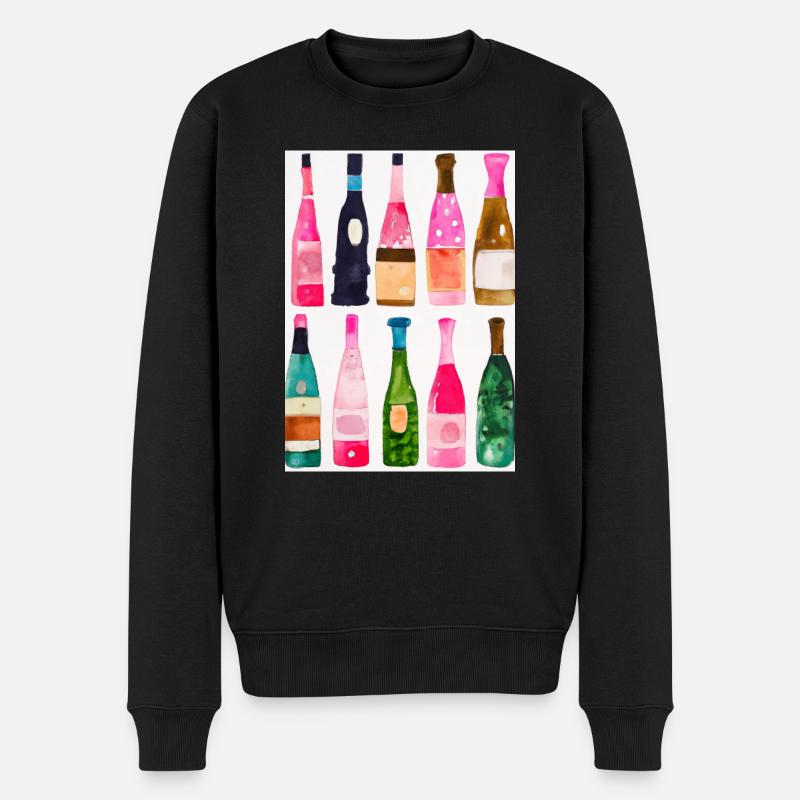 Flaschen-Muster-Malerei - Männer Premium Bio Pullover - Schwarz