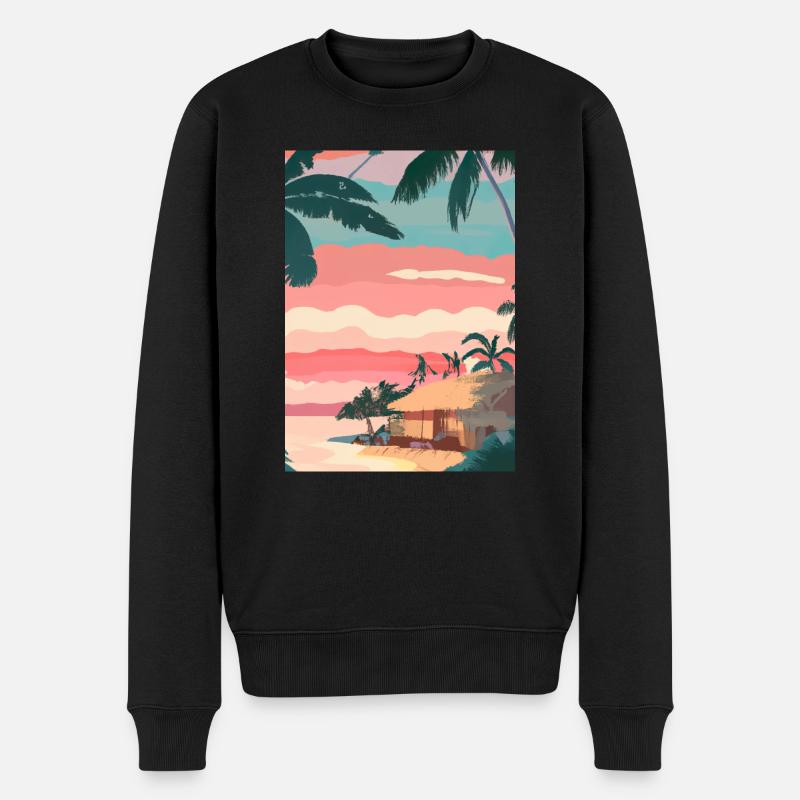 Hawaii Malerei - Männer Premium Bio Pullover - Schwarz