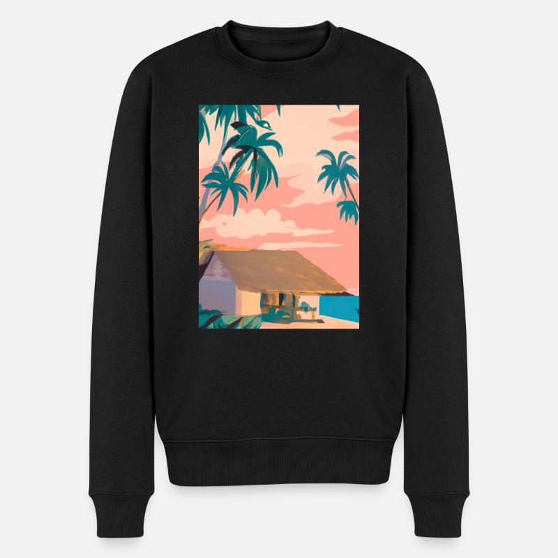 Hawaii Malerei - Männer Premium Bio Pullover - Schwarz