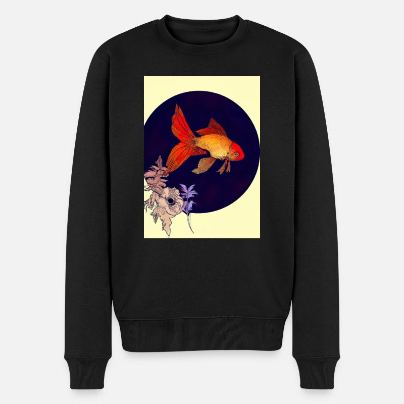 Japanischer Goldfisch - Männer Premium Bio Pullover - Schwarz
