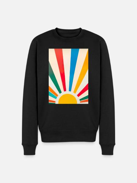 Minimalistische Sonne - Männer Premium Bio Pullover - Schwarz