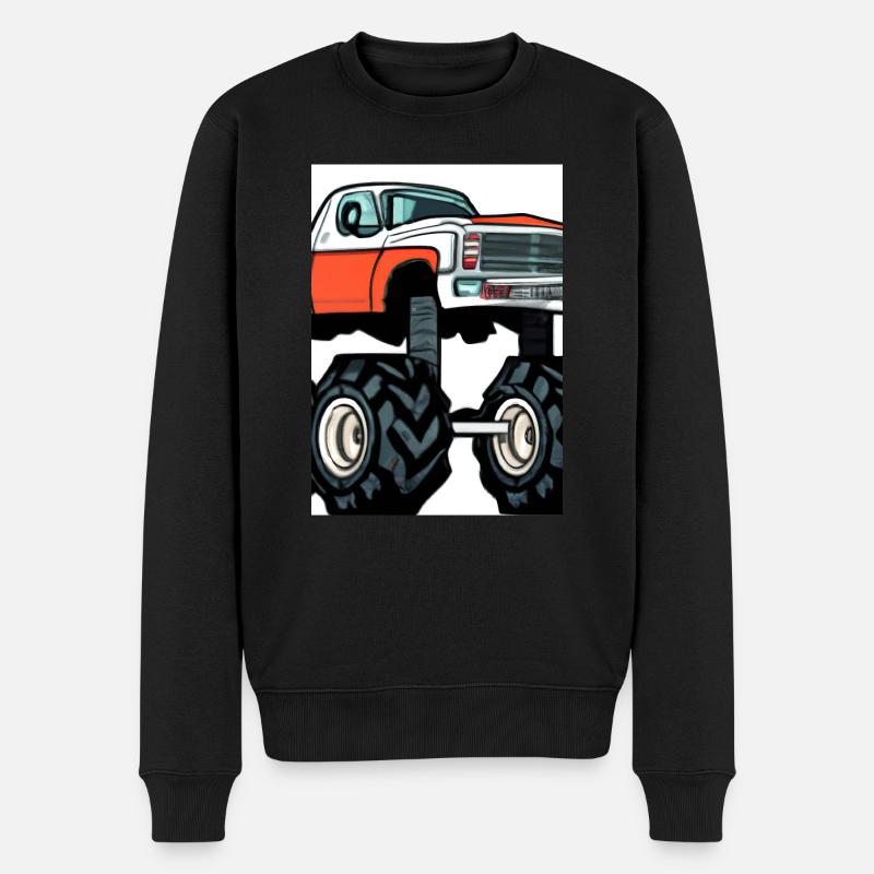 Monstertruck-Malerei - Männer Premium Bio Pullover - Schwarz