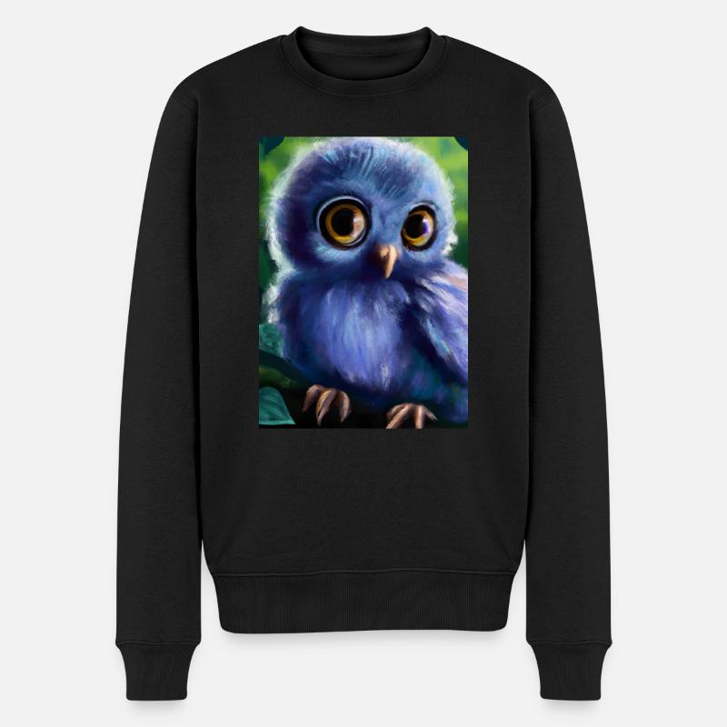 Baby-Kauz - Männer Premium Bio Pullover - Schwarz
