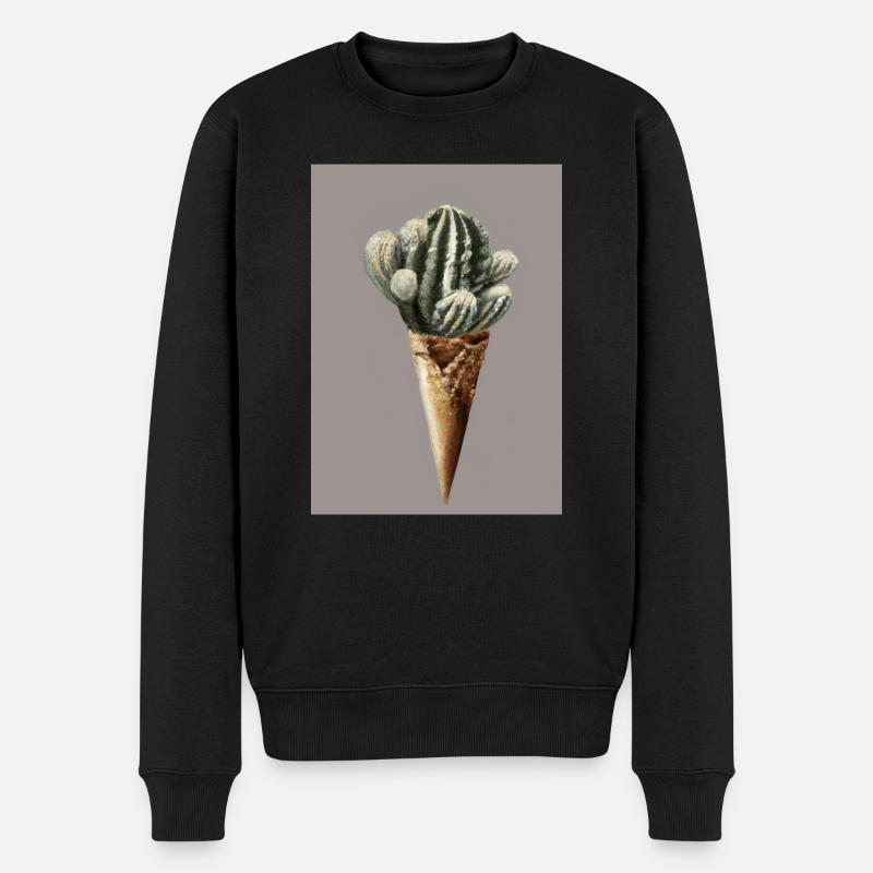 Kaktus-Eiscreme - Männer Premium Bio Pullover - Schwarz