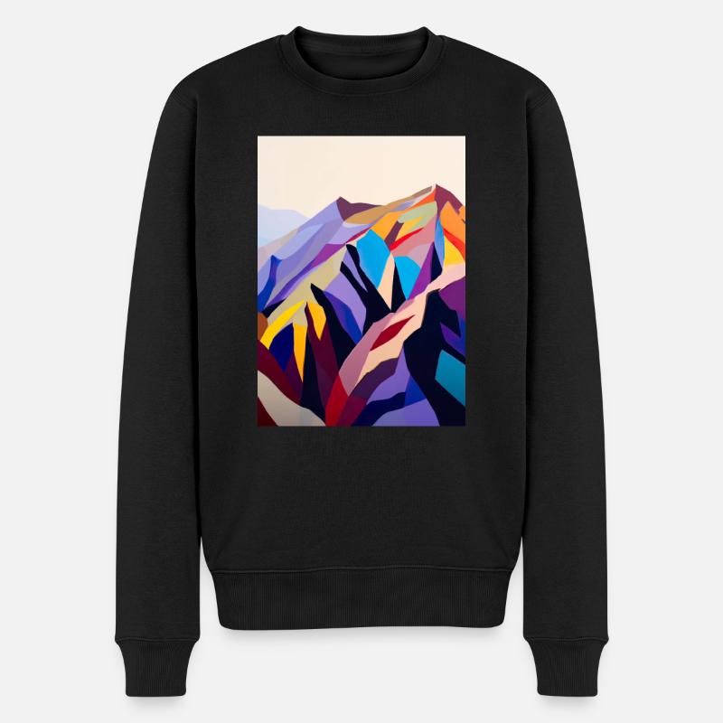 Bunte Berge - Männer Premium Bio Pullover - Schwarz