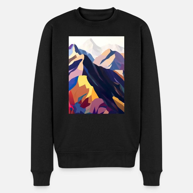 Bunte Berge - Männer Premium Bio Pullover - Schwarz