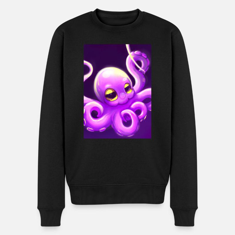 Niedlicher Oktopus - Männer Premium Bio Pullover - Schwarz