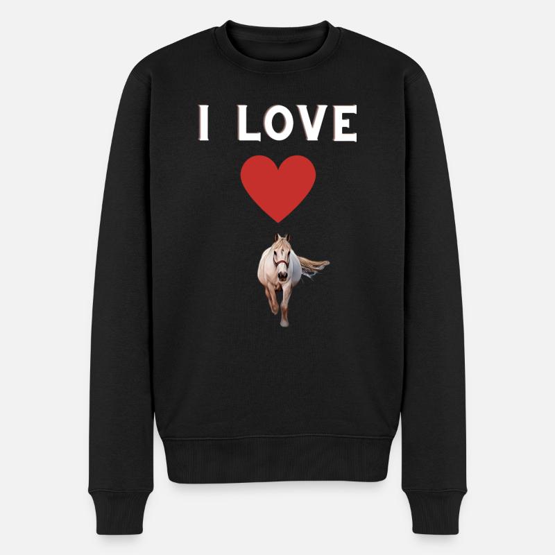 J’aime les chevaux - Pull Premium bio Homme - noir