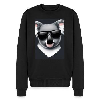 Koala mit Sonnenbrille - Männer Premium Bio Pullover - Schwarz - Vorne - Nico (187cm)