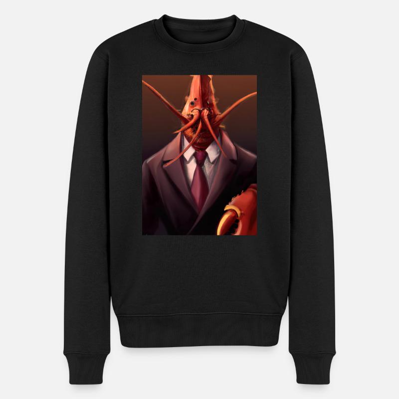 Hummer im Anzug - Männer Premium Bio Pullover - Schwarz