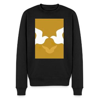 Liebende Vögel - Männer Premium Bio Pullover - Schwarz - Vorne - Nico (187cm)