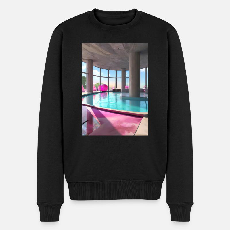 Pool-Lounge - Männer Premium Bio Pullover - Schwarz