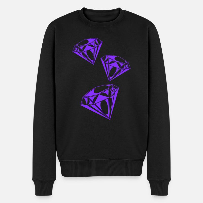 Diamonds - Männer Premium Bio Pullover - Schwarz