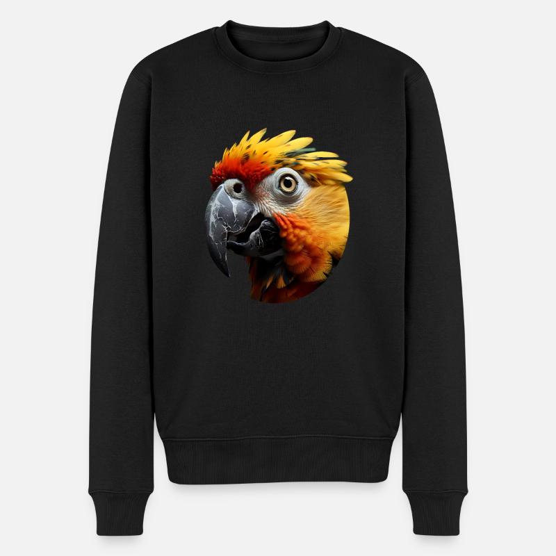 Papagei - Männer Premium Bio Pullover - Schwarz