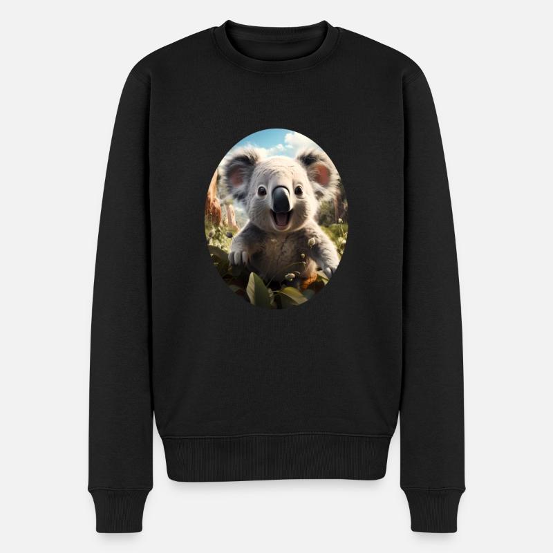 Koala - Männer Premium Bio Pullover - Schwarz