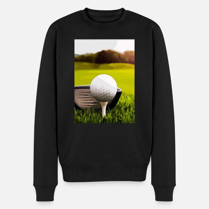 Golfball Abschlag - Männer Premium Bio Pullover - Schwarz