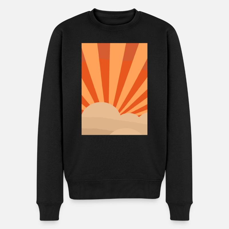 Orangefarbene Wolken - Männer Premium Bio Pullover - Schwarz