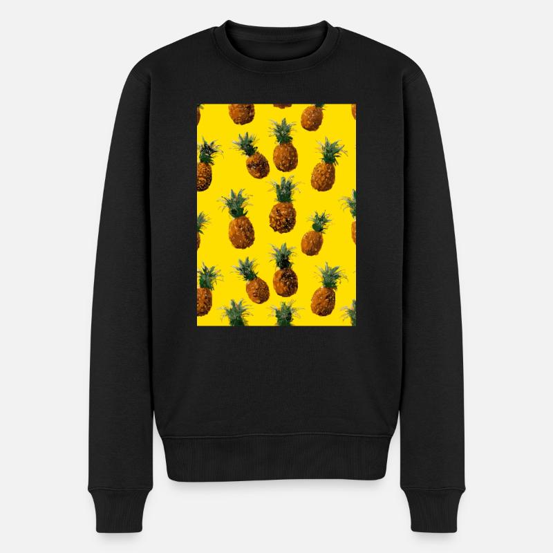 Ananas-Muster - Männer Premium Bio Pullover - Schwarz