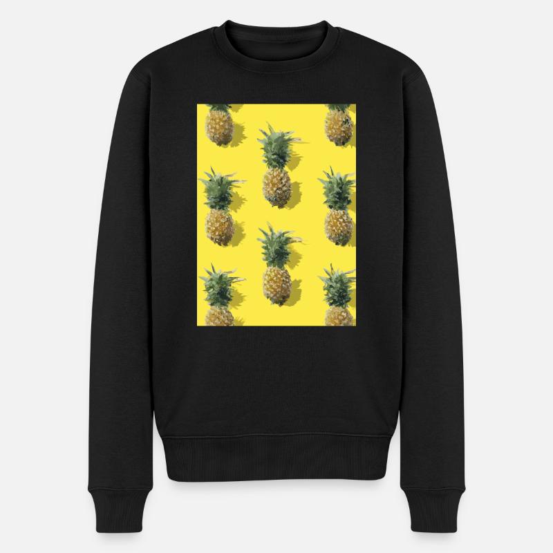 Ananas-Muster - Männer Premium Bio Pullover - Schwarz