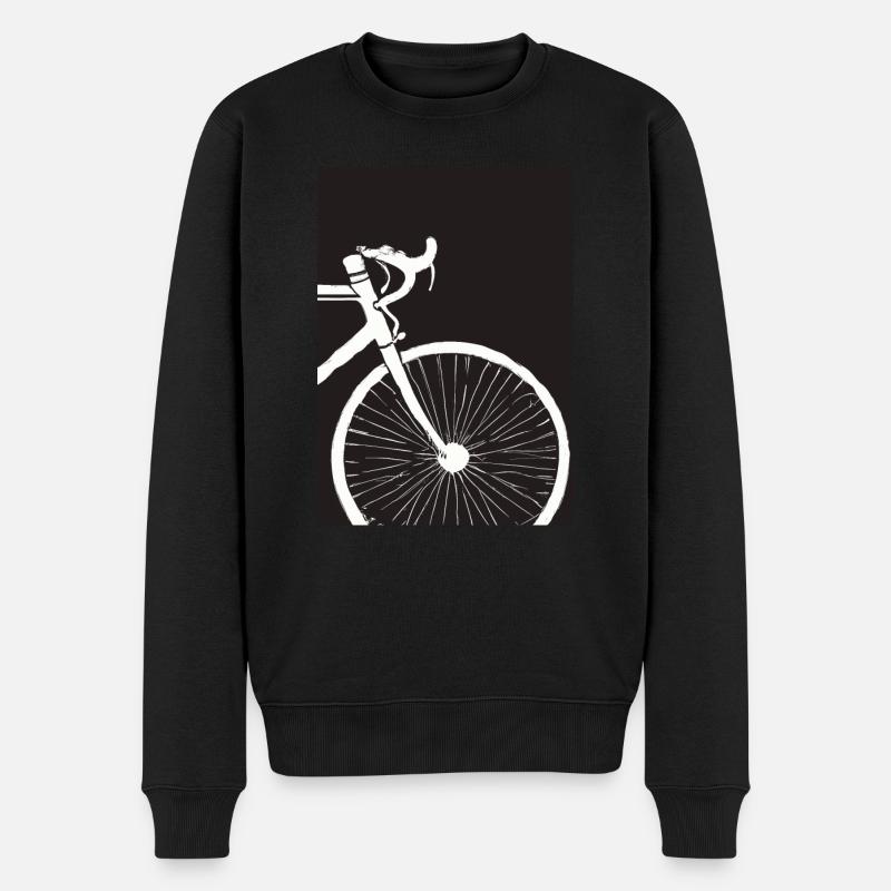 Weißes Fahrrad - Männer Premium Bio Pullover - Schwarz