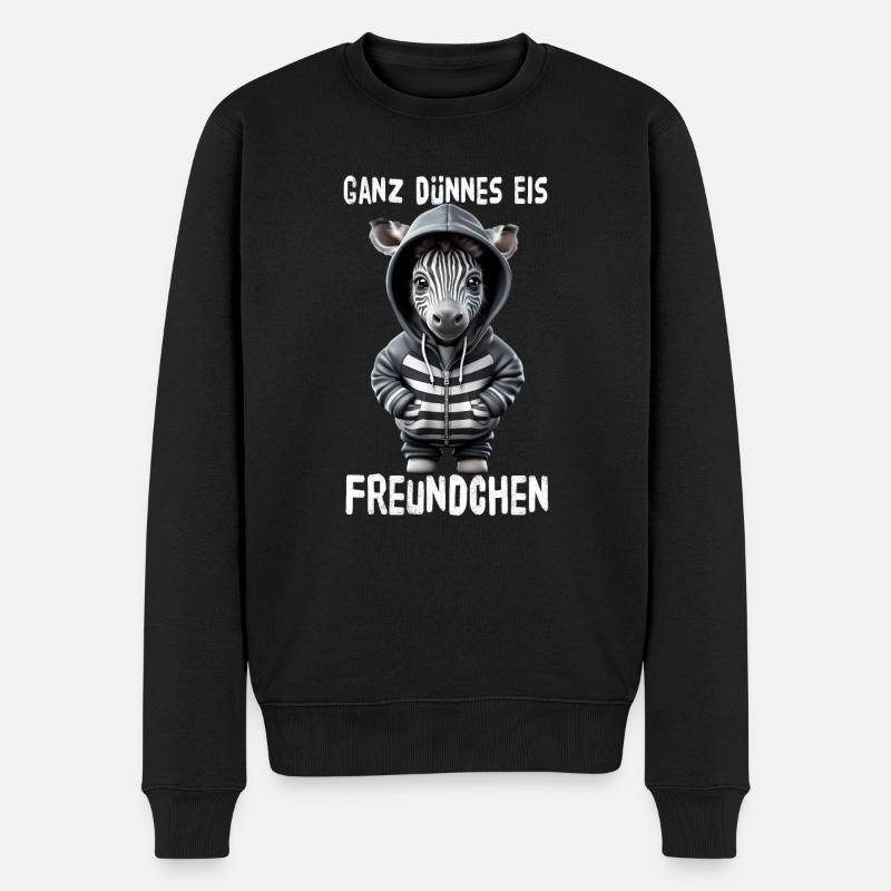 Ami de glace très mince zèbre - Pull Premium bio Homme - noir