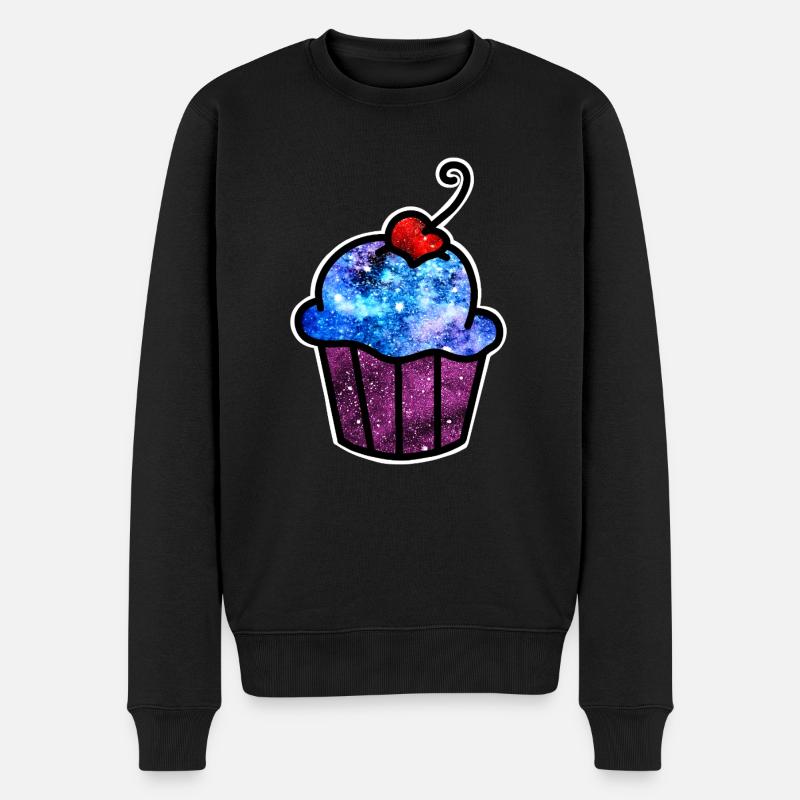 Kosmischer Cupcake - Männer Premium Bio Pullover - Schwarz