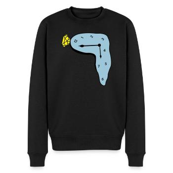 uhr - Männer Premium Bio Pullover - Schwarz - Vorne - Nico (187cm)