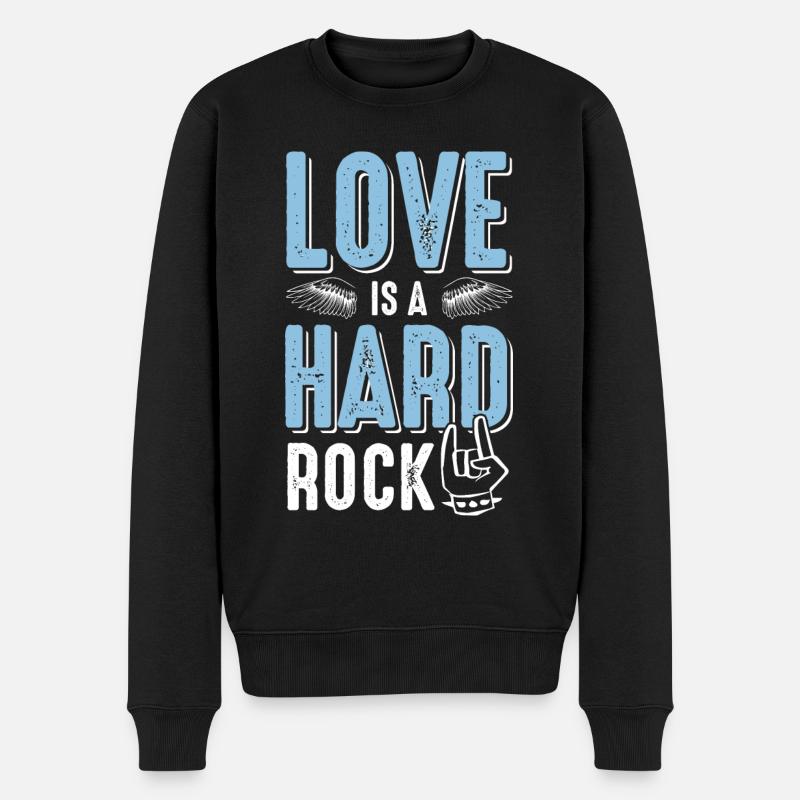 liebe hardrock - Männer Premium Bio Pullover - Schwarz