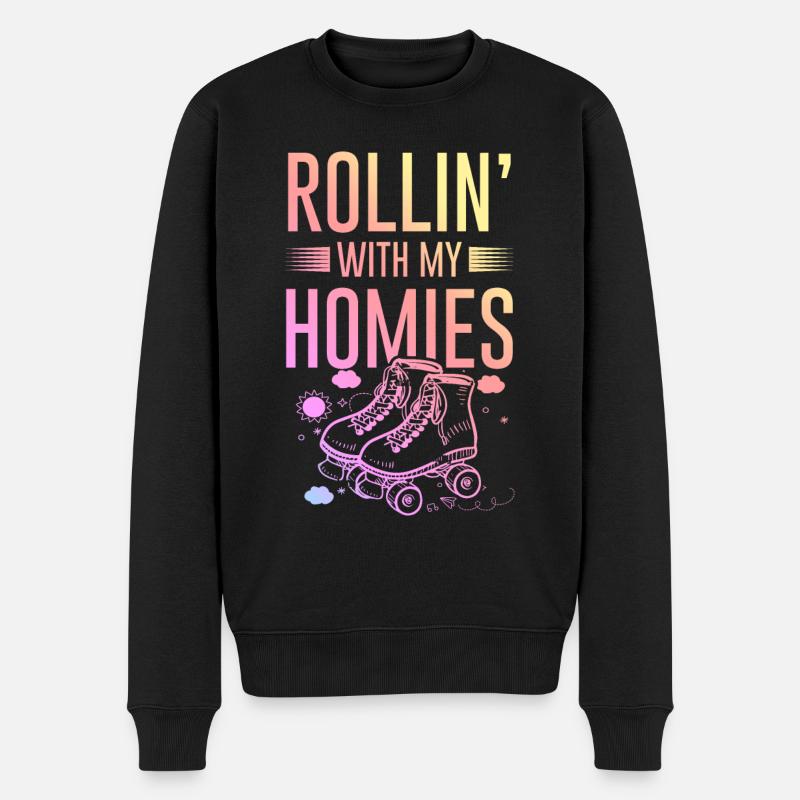 inline skate königin - Männer Premium Bio Pullover - Schwarz