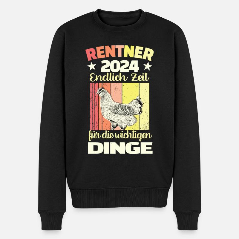 Rentner 2024 Ruhestand Abschied Rente - Männer Premium Bio Pullover - Schwarz