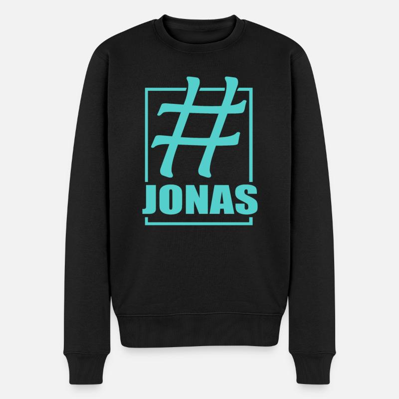 Media Jonas - Männer Premium Bio Pullover - Schwarz