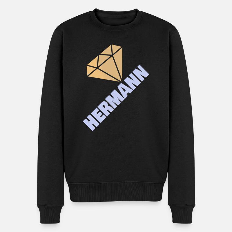 Precious Diamond Noble Style Hermann - Men's Premium Organic Jumper - black