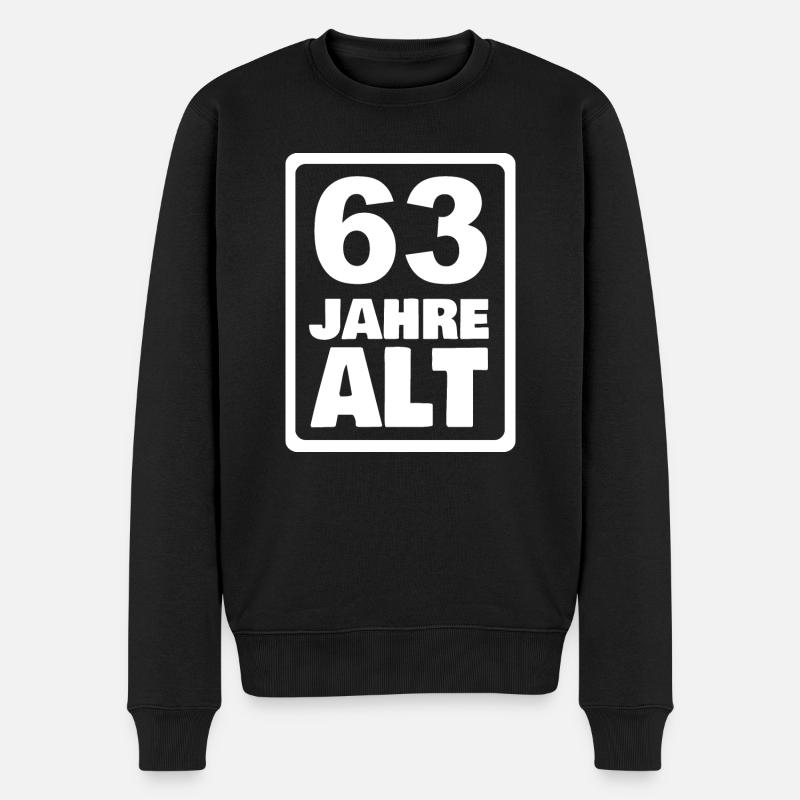 63 - Männer Premium Bio Pullover - Schwarz