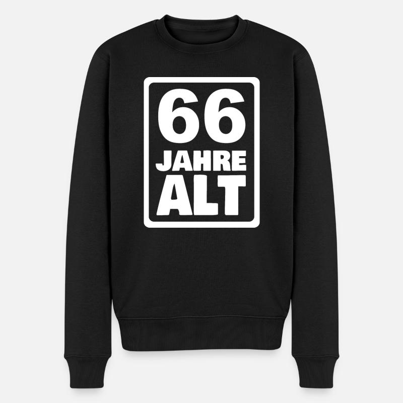 66 - Männer Premium Bio Pullover - Schwarz