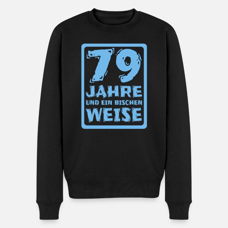 Weisheit 79 - Männer Premium Bio Pullover - Schwarz