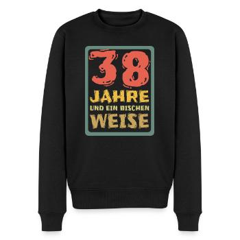 38 - Männer Premium Bio Pullover - Schwarz - Vorne - Nico (187cm)