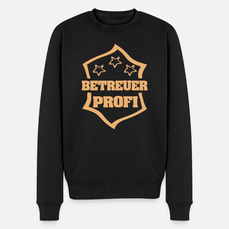 Betreuer als Beruf - Männer Premium Bio Pullover - Schwarz
